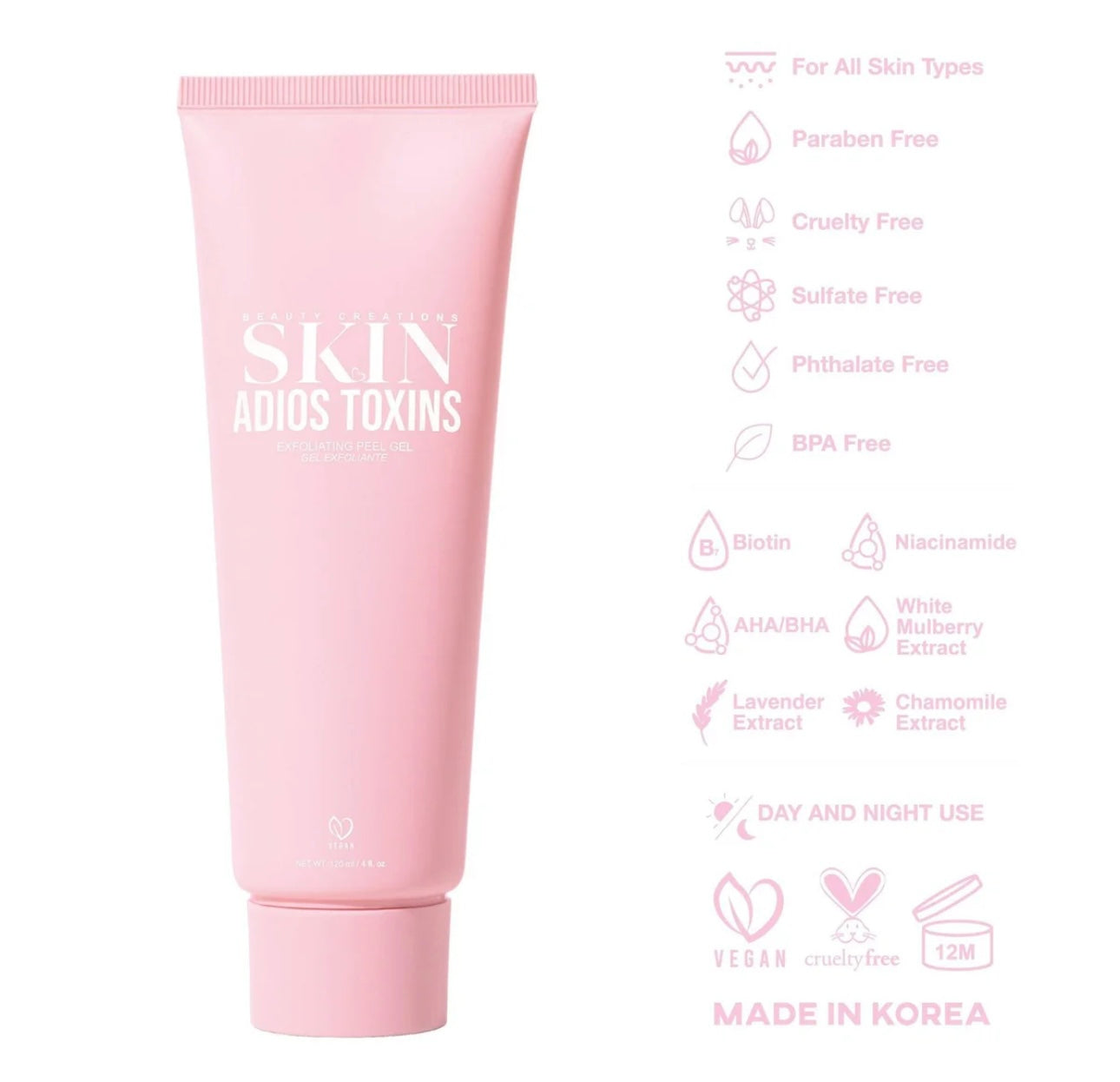 BEAUTY CREATIONS SKIN-Adios Toxins Exfoliating Peel Gel