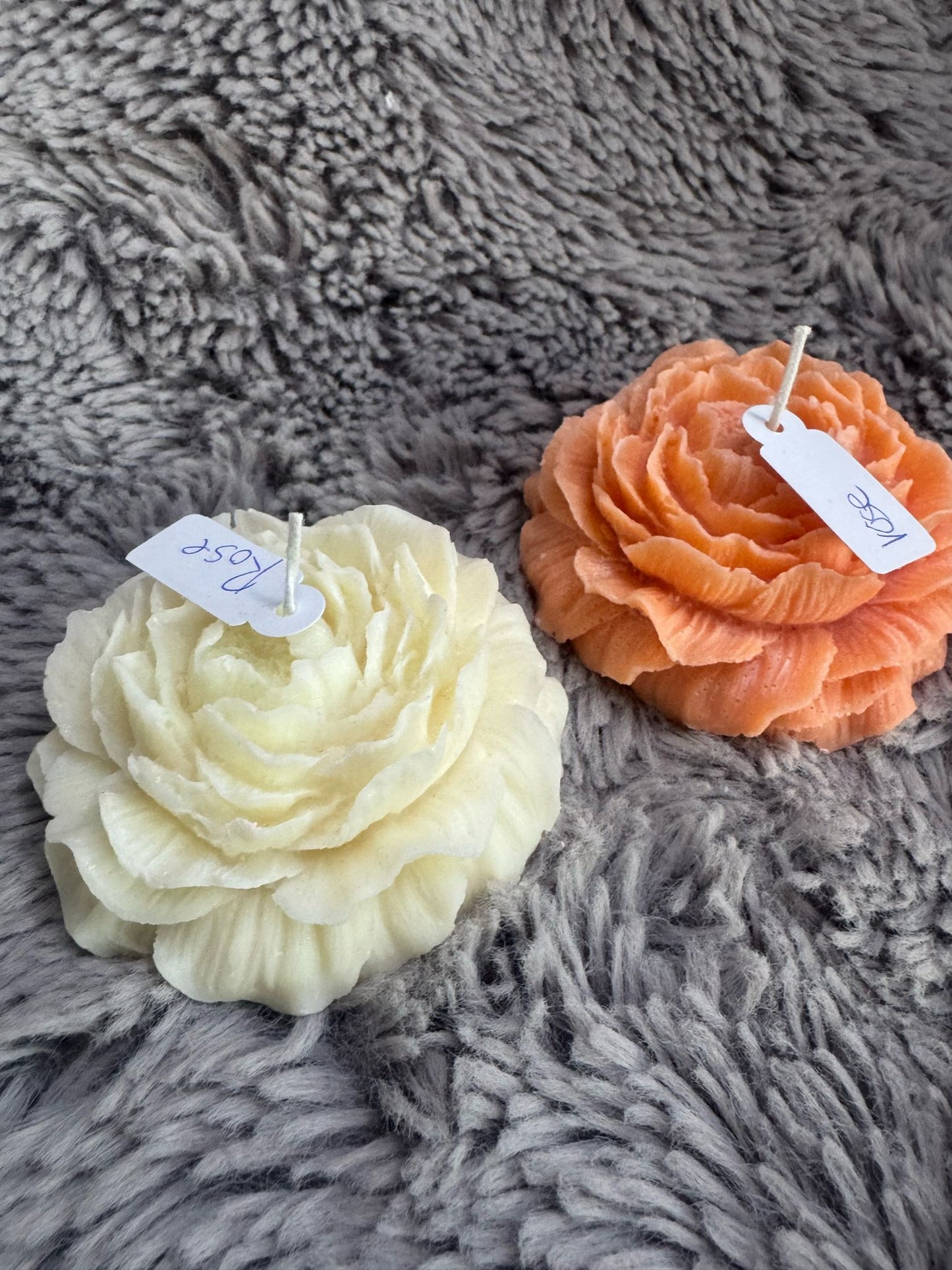 Rose-shaped candles
