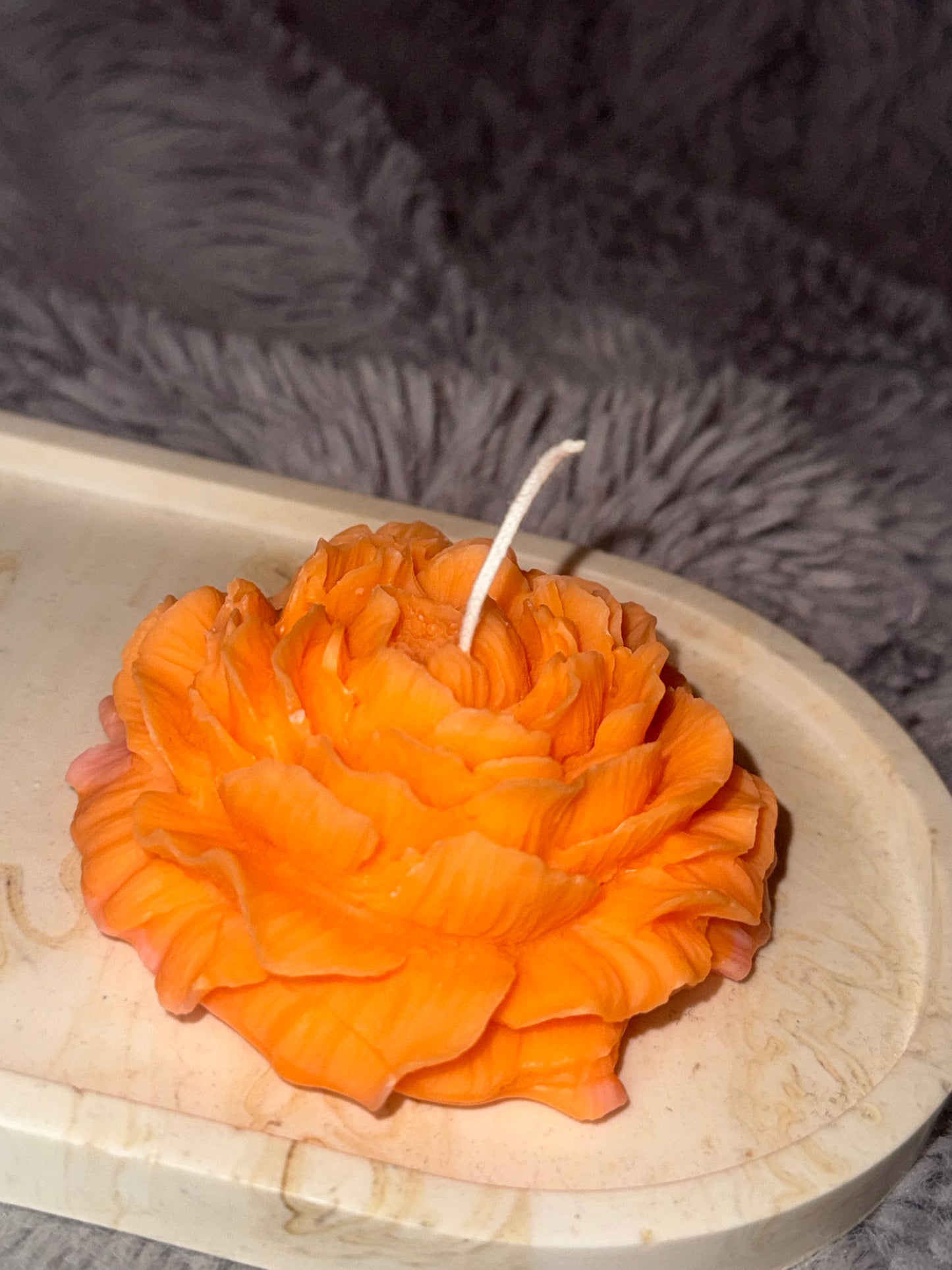 Rose-shaped candles