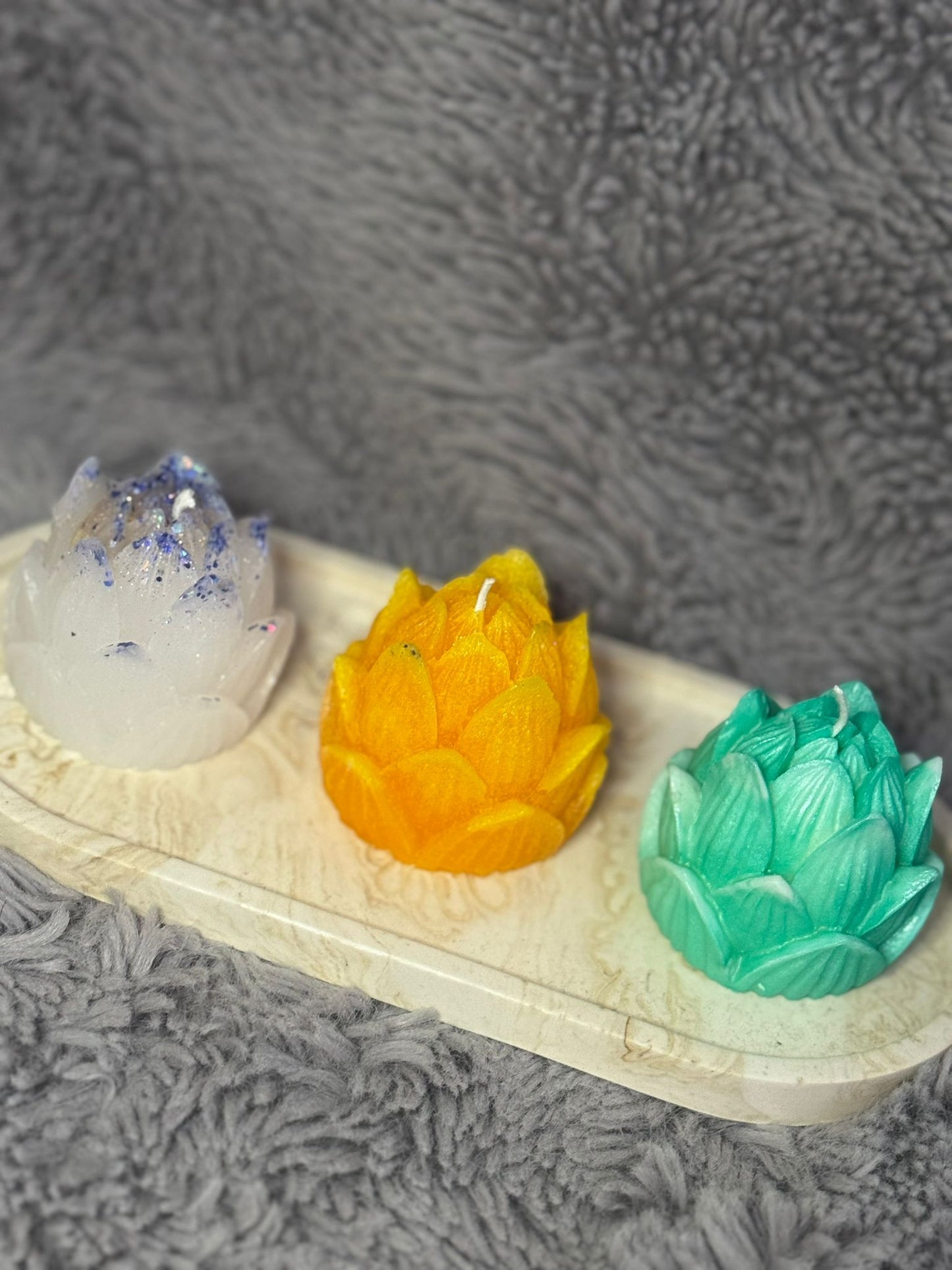 Flower-shaped candle