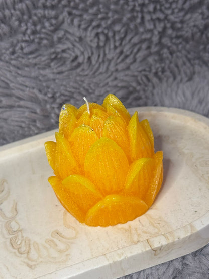 Flower-shaped candle