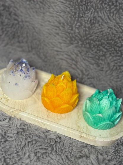 Flower-shaped candle